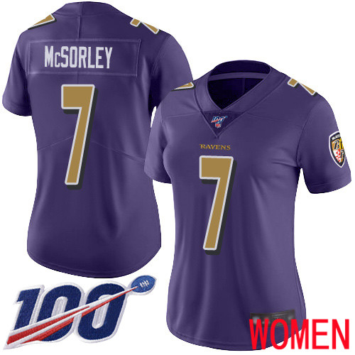 Baltimore Ravens Limited Purple Women Trace McSorley Jersey NFL Football #7 100th Season Rush Vapor Untouchable->youth nfl jersey->Youth Jersey